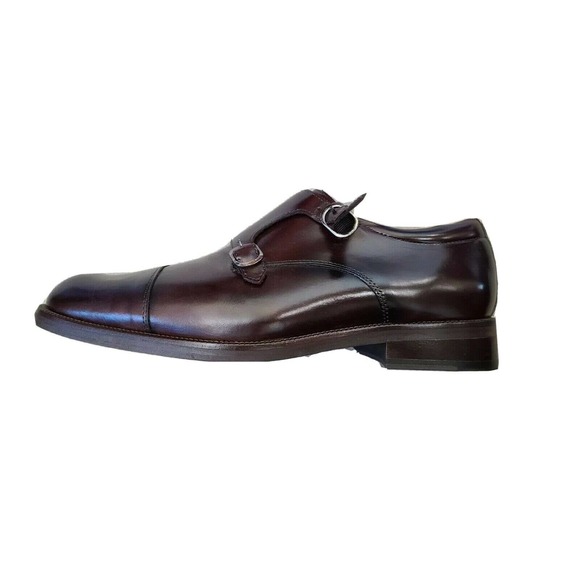 Studio Belvedere Double Monk Strap Brown Cap Toe Mens Dress Shoes Size 8 - Picture 4 of 4
